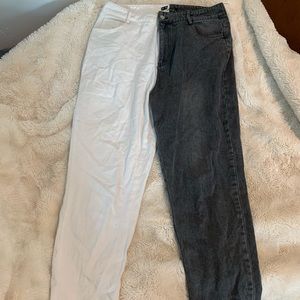shein black and white jeans